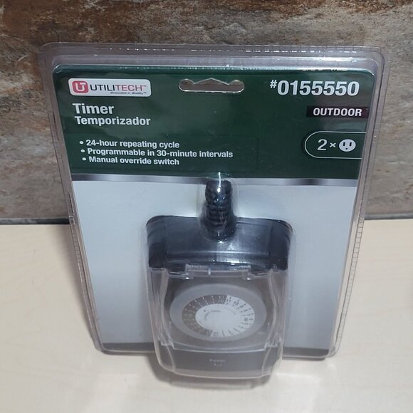 Utilitech Outdoor 24-Hour Heavy Duty Timer Model #0155550 TNO24111 New Sealed - Picture 2 of 10